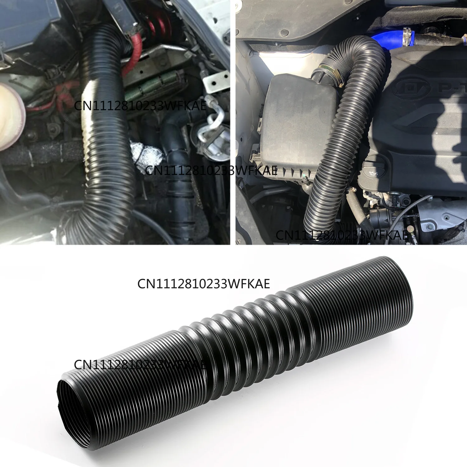 Automobile cold air intake modification, air duct 63/76mm universal flexible telescopic tube ventilation duct