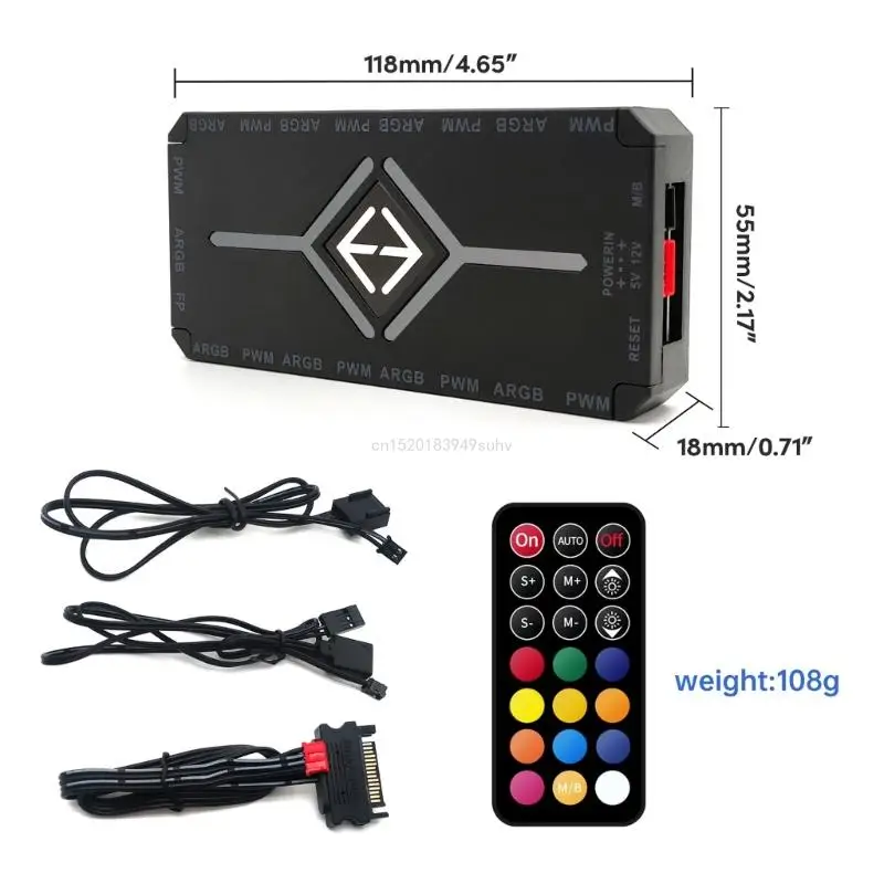 Bộ điều khiển ARGB 4Pin 5V 3Pin ARGB Quạt làm mát Điều khiển từ xa cho ốp lưng