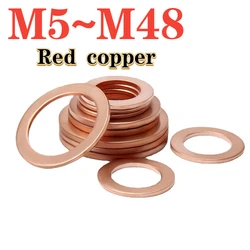 M5 M6 M8 M10 M12 M14 M16 M18 M20 M22 M24 M27 M30~M48 Purple Copper Sealing Gasket Flat Washer Solid Pure Purple Copper Gasket