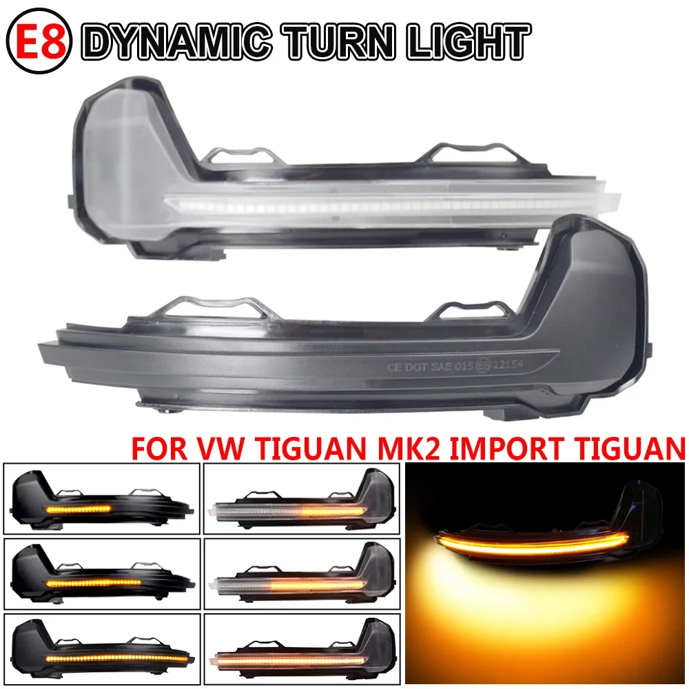 

Индикатор бокового зеркала для Volkswagen для VW Tiguan MK2 II R 5N 2017-2019, светодиодный динамический указатель поворота, мигалка, последовательная лампа