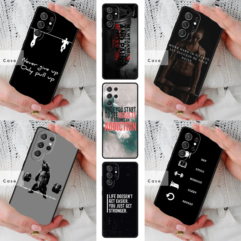 Training Workout Gym Crossfit Quote TPU Phone Case for Samsung Galaxy S26 S25 S24 S23 S22 S21 S20 Note10 Plus FE Ultra Cover