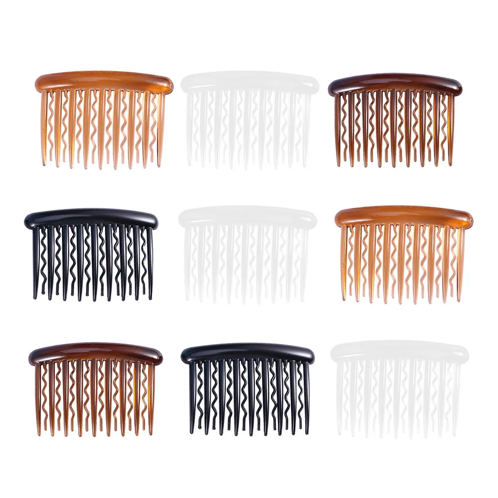 

48Pcs Plastic Hair Combs for Women Wave Design Side Clip Strong Hold Ideal for Long Hair DIY Decorative Styling M Size