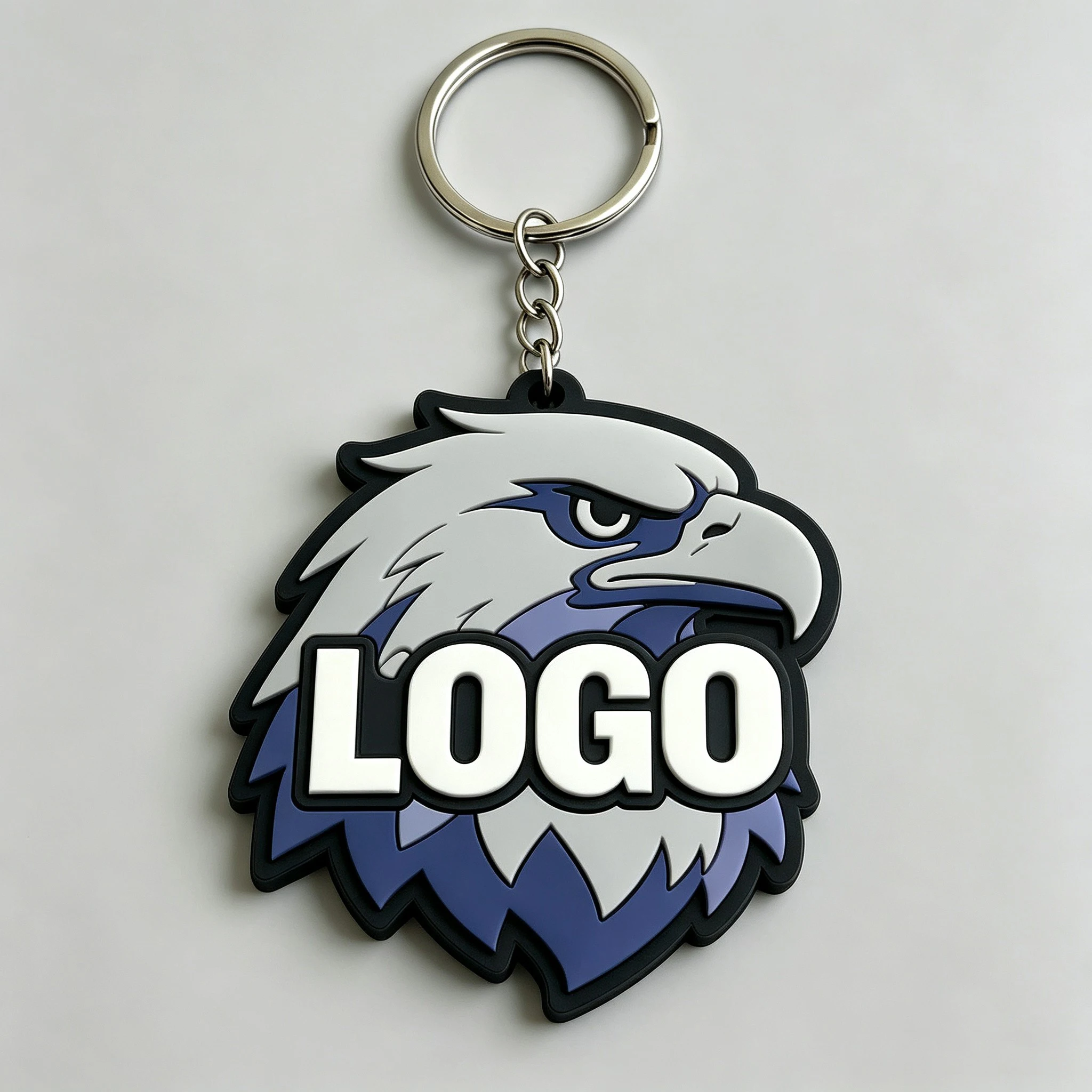 Custom Logo Souvenir PVC Keychain Toy - High Quality Promotional Rubber Key Ring with Custom Design