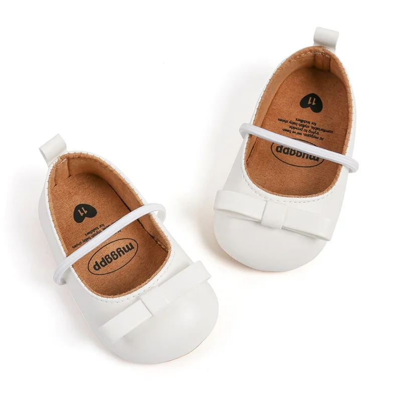 0-18M Baby Girl Princess Shoes Cute Bowknot Mary Jane Wedding Slippers Cute Wedding Dress Shoes Small Leather Shoes