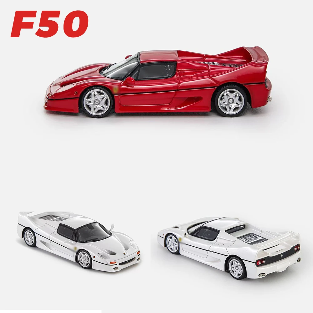 โมเดลรถซูเปอร์คาร์ F50 สเกล 1/64 ผลิตจากเรซิ่น ยี่ห้อ Nice Auto NA ของสะสมสำหรับผู้ใหญ่ พร้อมกล่องโชว์