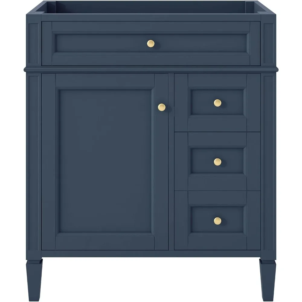 30'' Bathroom Vanity Without Top Sink, Blue Modern Bathroom Storage Cabinet with 2 Drawers and a Tip-Out Drawer (NOT Include Ba