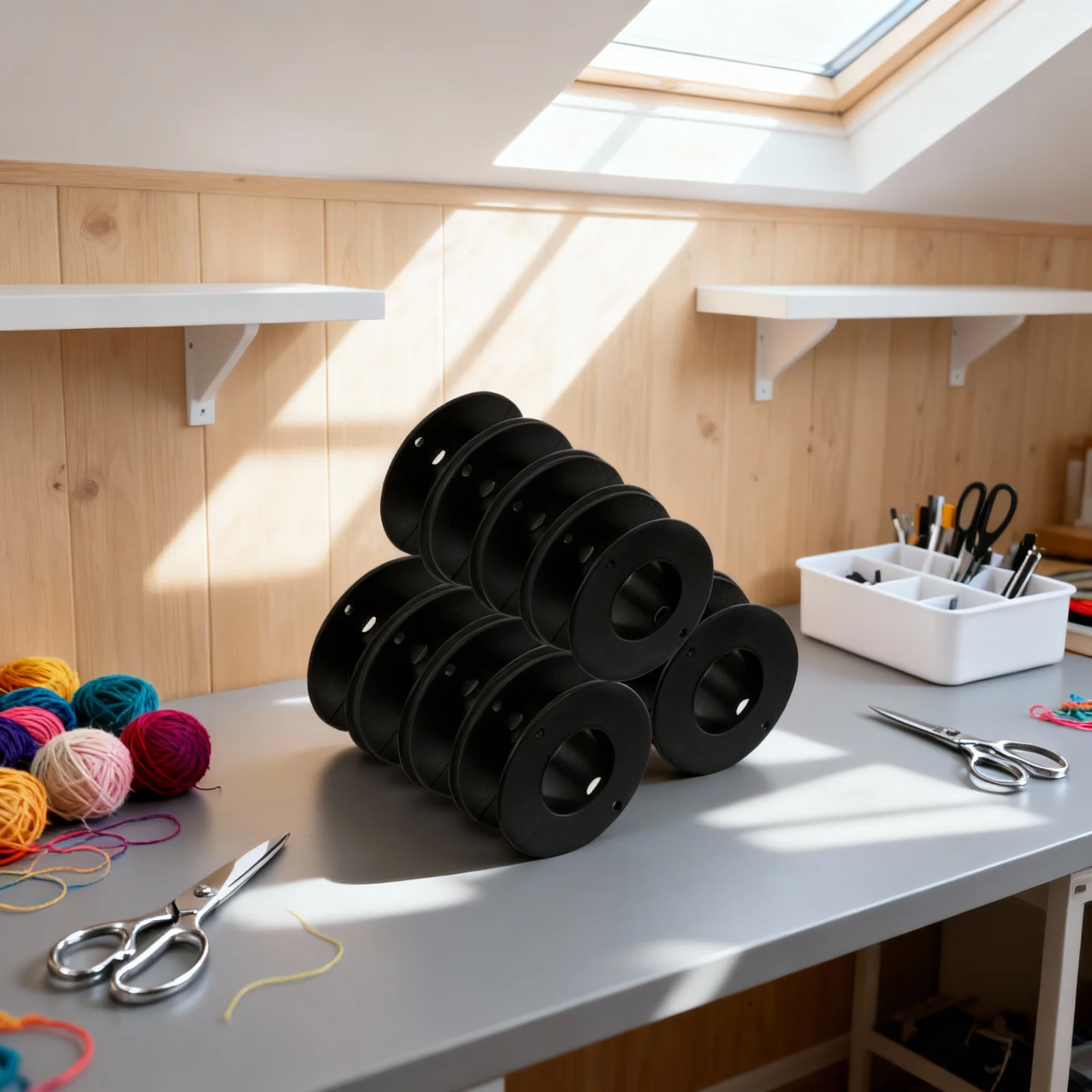 

12Pcs Compact Thread Spools Transparent Plastic Bobbins for Sewing Machine Strong Durability Smooth Winding Sewing Supplies