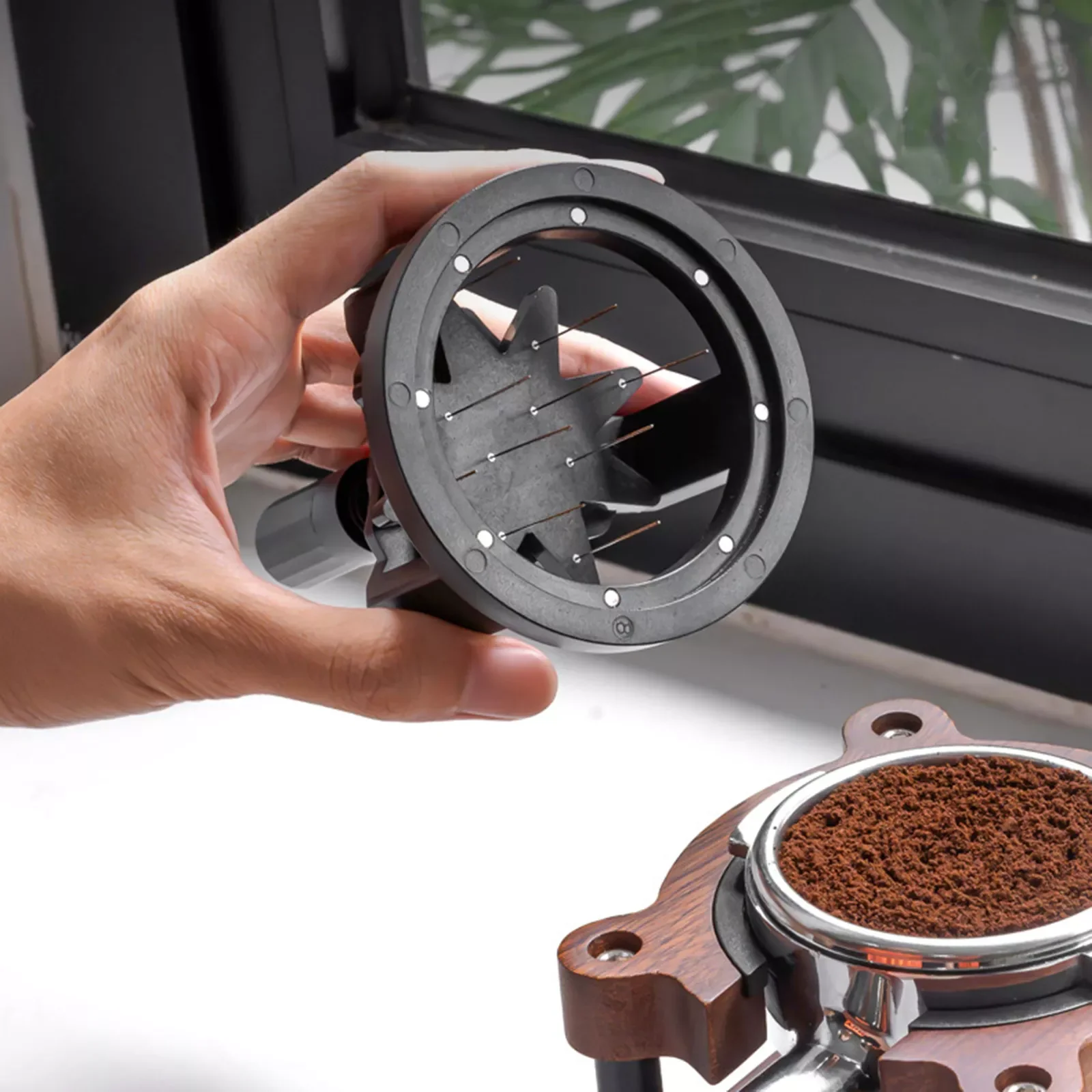 51/53/58 مللي متر الروتاري WDT محرك الاسبريسو أداة توزيع موزع القهوة إبرة المغناطيسي عدم الانزلاق أداة توزيع الاسبريسو #5