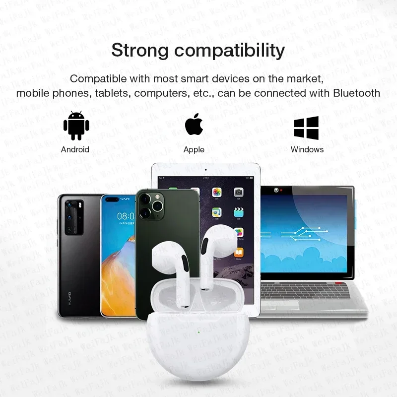 Auricolari Bluetooth Wireless Air Pro 6 fone originali auricolari auricolari con cancellazione del rumore per auricolari Apple iPhone
