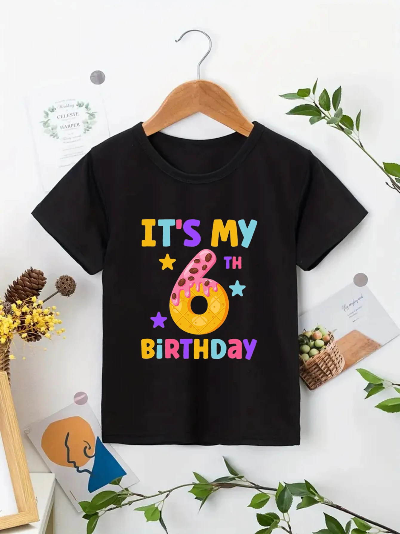 It'S My Birthday Shirt, Donut Lover Birthday Gift Tshirt, 3th-8th Birthday Party Girls Tshirt Cute Kid Party Tees Girl's Clothes