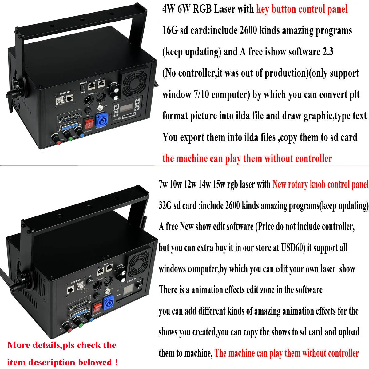 30kpps 50kpps 7w 15 rgb animatielaserlicht scanner projetor laser ilda-protoollen DMX-512 dj discoteca pódio efeito festa de dança