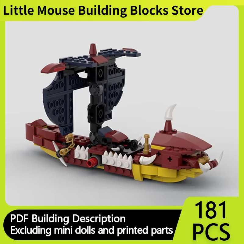 스트리트 뷰 모델 MOC 빌딩 브릭, 바이킹 드래곤 엘리먼트 범선 모듈러 기술 선물, 휴일 조립 어린이 장난감 세트