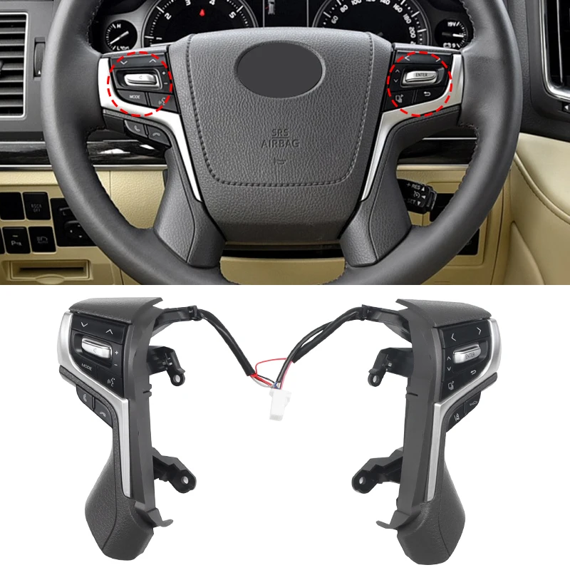 For 2016-2021 Toyota Land Cruiser 200 LC200 Steering Wheel Button Modification Accessories,Buttons,Upgraded Interior Decoration