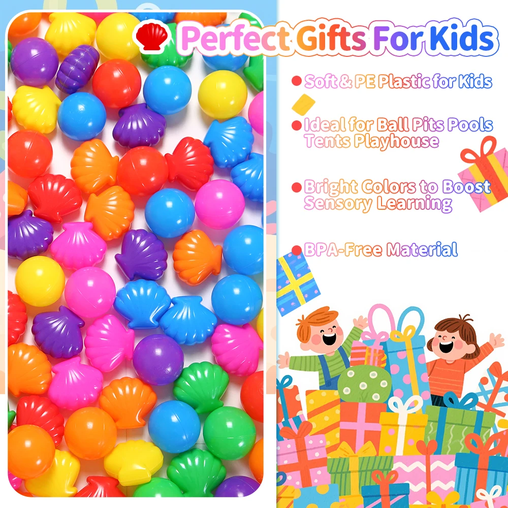 COLOBOBO 100 個カラフルなボールソフトプラスチックオーシャンボール感覚トレーニング教育ツールおもちゃ子供水プール誕生日プレゼント