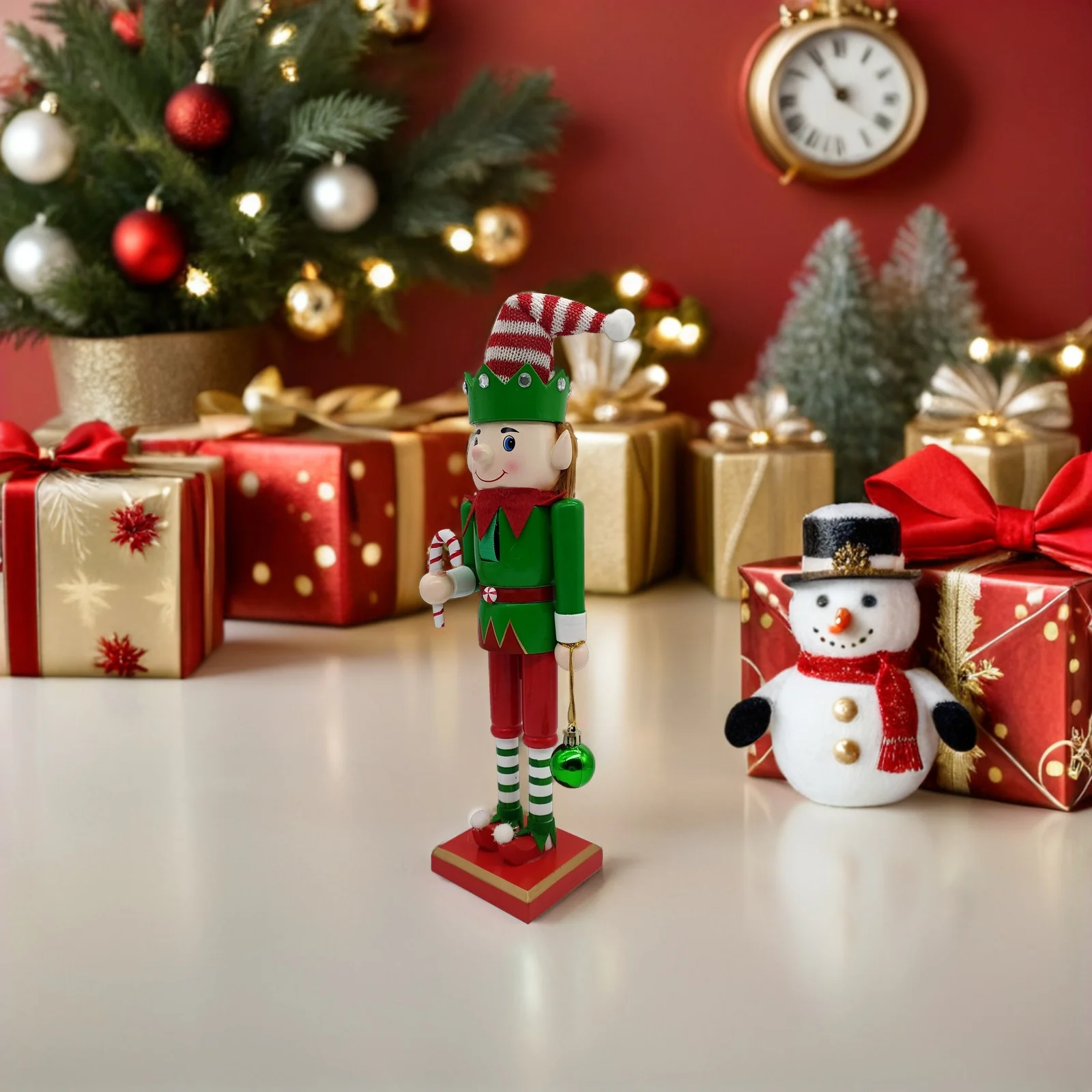 Christmas Nutcracker Decoration Wooden Soldier Mini Xmas Tabletop Decor Holiday Home Ornament Nutcracker