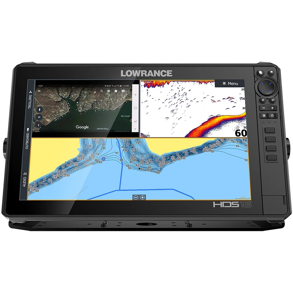 100% أصلي LOWRANCE HDS-16 LIVE W/ACTIVE IMAGING 3-IN-1 TRANSOM MOUNT & C-MAP PRO CHART Fish Finders