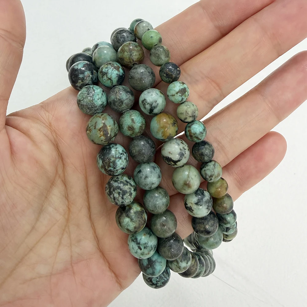 Natural A Quality African Turquoise Stone Round Loose Beads 15