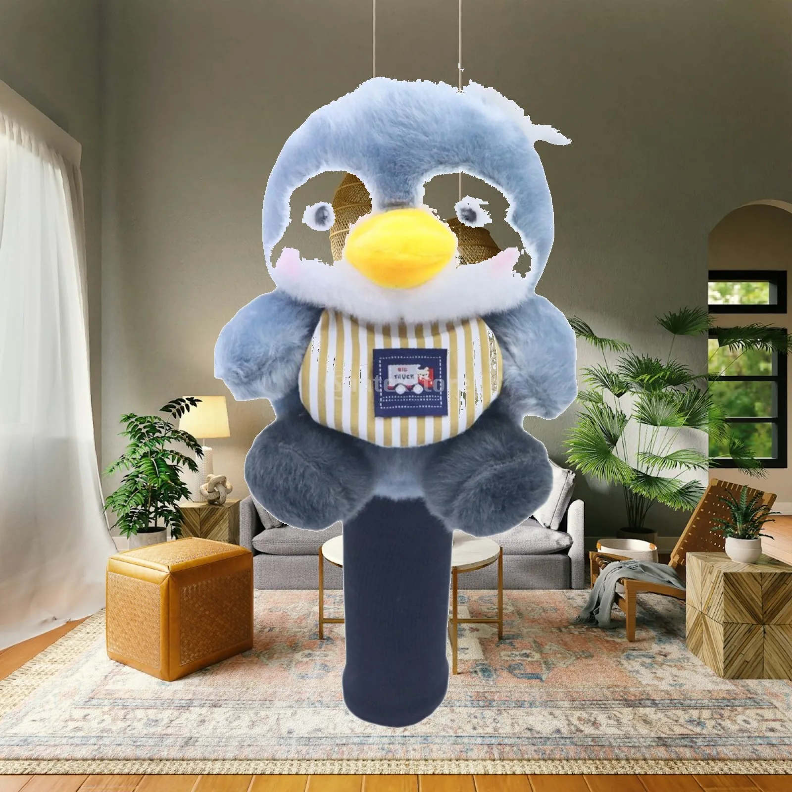動物柄ゴルフヘッドカバー-保護用-厚手-かわいい-面白い-傷防止-取り付け簡単-ゴルファーへのギフト-ぬいぐるみ-ドライバーヘッドカバー