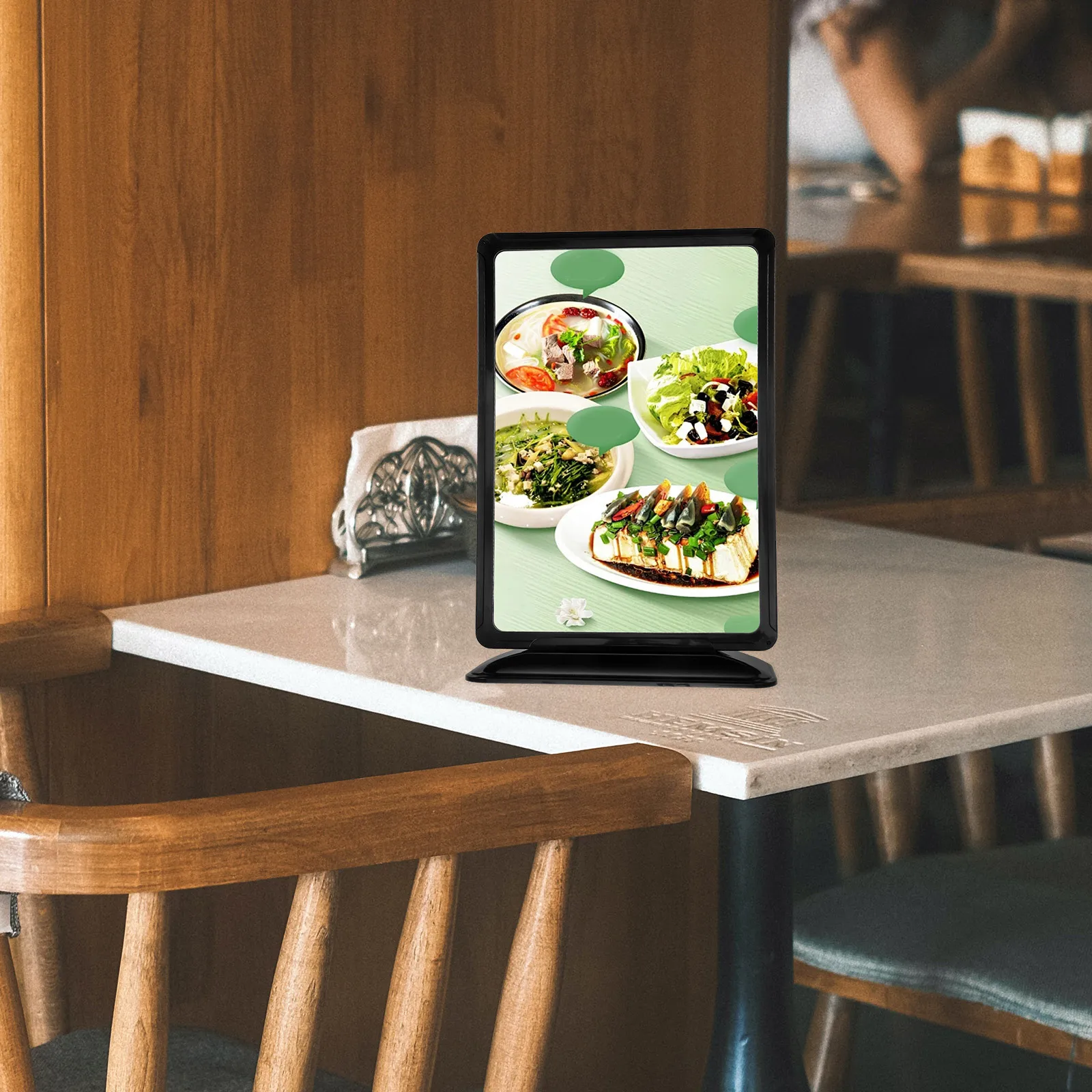 A4 Clear Double Sided Menu Display Stand Adjustable Plastic Base Table Menu Sign Holder Business Card Display Poster Stand