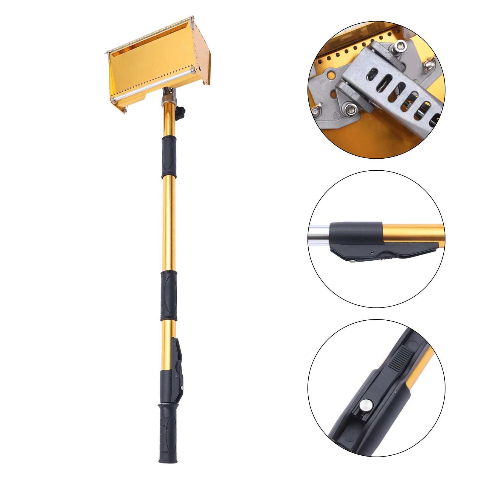 Professionelle Trockenbau-Glättkelle mit Gold-Flat-Griff aus Aluminium – Präzisionswerkzeug für saubere Trockenbauarbeiten – Detail 9
