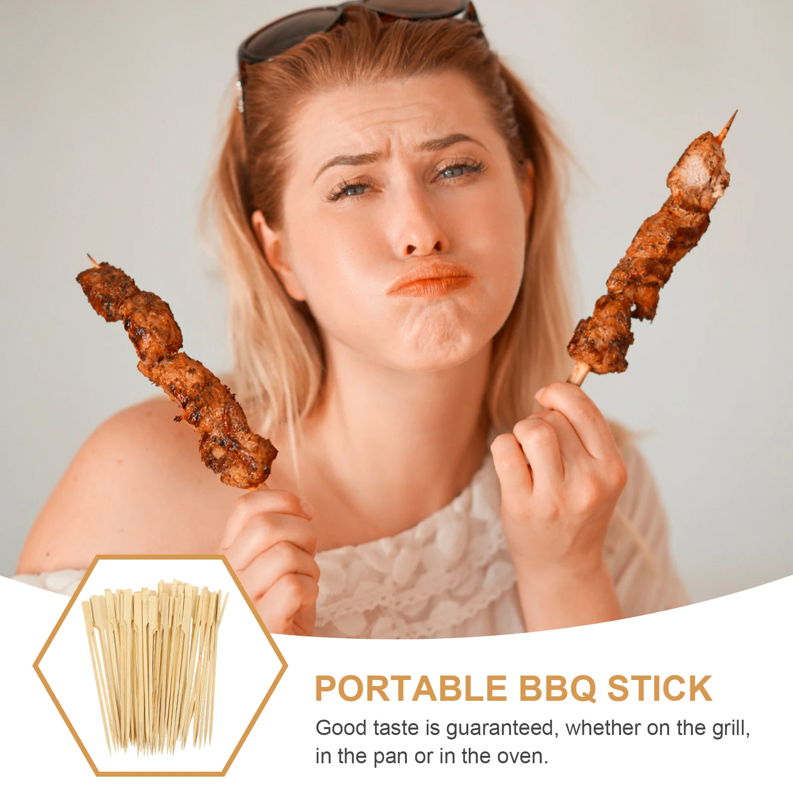 

200 Pcs Bamboo Stick Skewers Barbecue Grilling Appetizer Small Portable Sticks Carbonized for Bbq