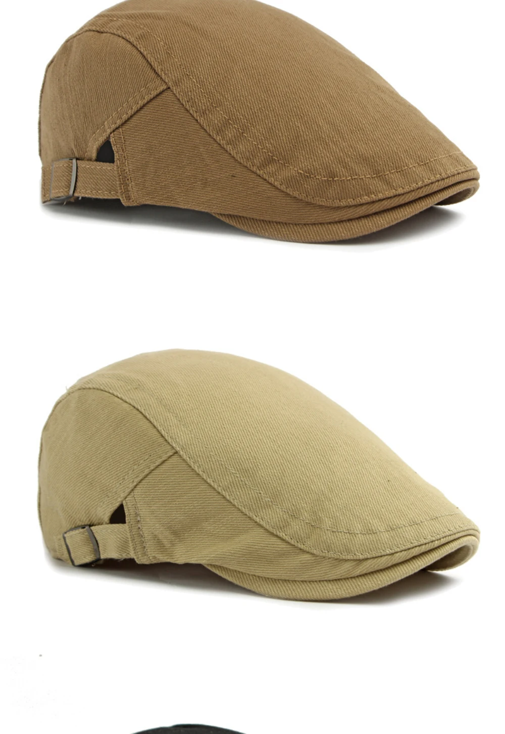 HT5096 Baskenmützen für Herren und Damen, Vintage Künstler-Mütze, Unisex Einfarbige Schiebermütze, Frühling-Sommer Baskenmütze – Detail 6