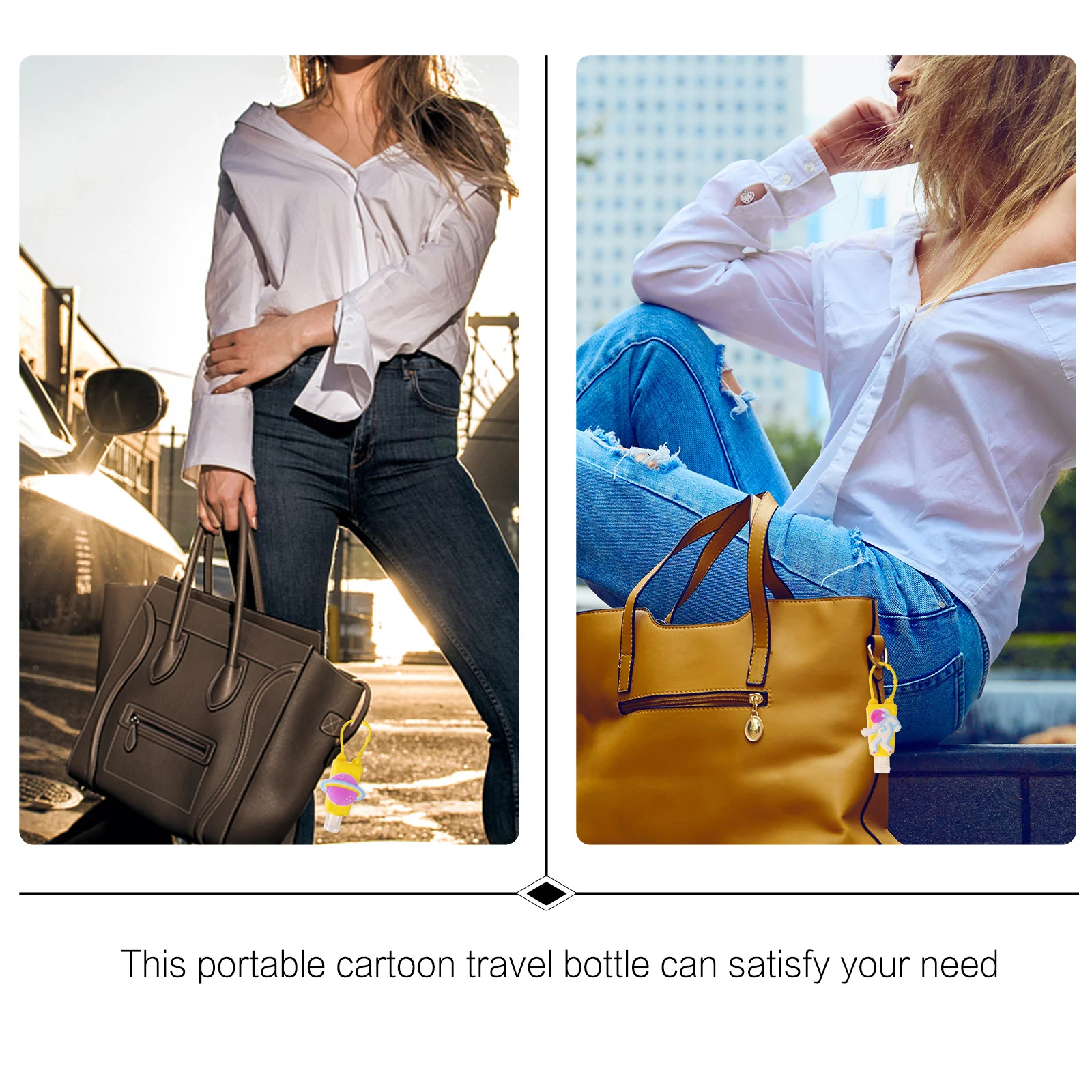 6 قطعة غطاء سيليكون مع زجاجة الكرتون زجاجات السفر للأطفال مانعة للتسرب حاوية اليد المحمولة غسول صغير فارغ #2