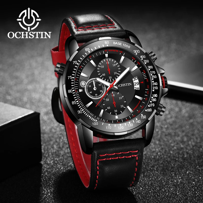 OCHSTIN2024 new creative nylon series simple personality style men's quartz watches multifunction quartz movement men's watches