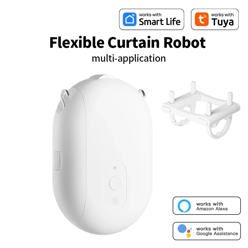 Tuya Smart Zigbee Bluetooth Electric Curtain Motor With Hooks Curtain Pusher Robot Remote Control Automatic Curtain Assist