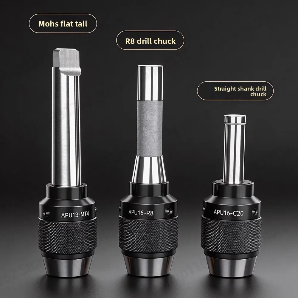 MT2-APU13 16 M10 Integrated Keyless Drill Chuck  Straight Shank  Self-Tightening for Milling Drilling Machine