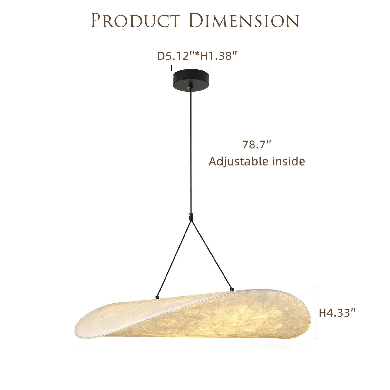 Silk Pendant Light - Adjustable Height Modern in Wabi-Sabi Aesthetics Cloud Design for Dining Room, Study