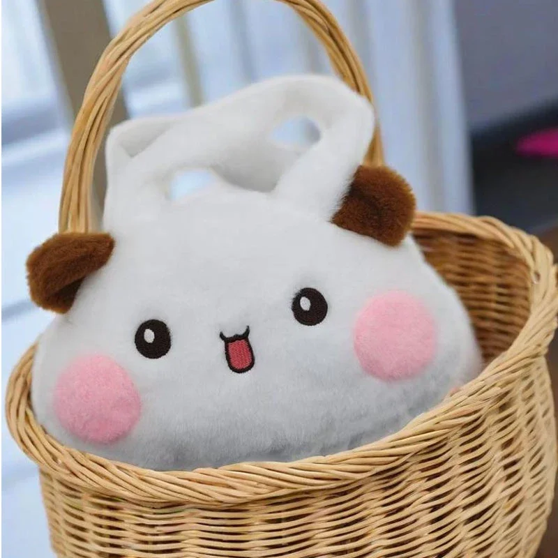 Cute Bubu Dudu Plush Handbag Kawaii Animal Panda Plush Purse Soft White Bear Small Plush Wallet Cute Cartoon Doll Birthday Gift