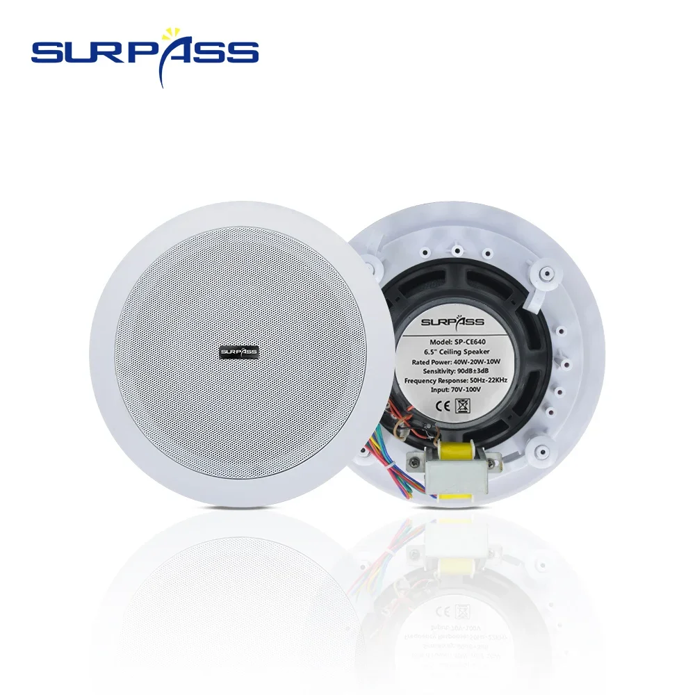 

6.5inch 40W Ceiling Speaker Coaxial Passive Speaker Broadcast Loudspeaker Background Music Sound System for Hotel Subway Station