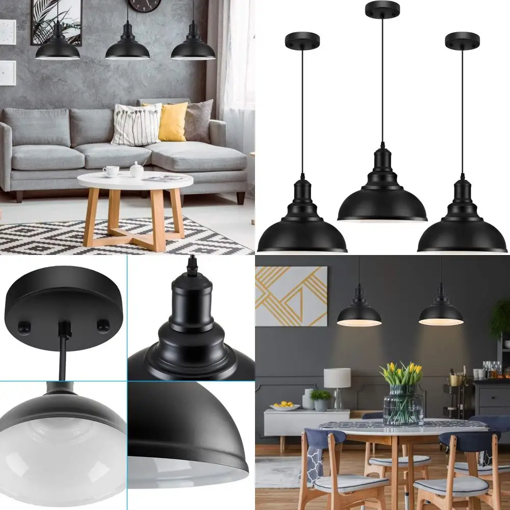 

Винтажные индустриальные подвесные светильники, черные металлические потолочные светильники для кухни, столовой, домашнего острова, спальни, 11.4