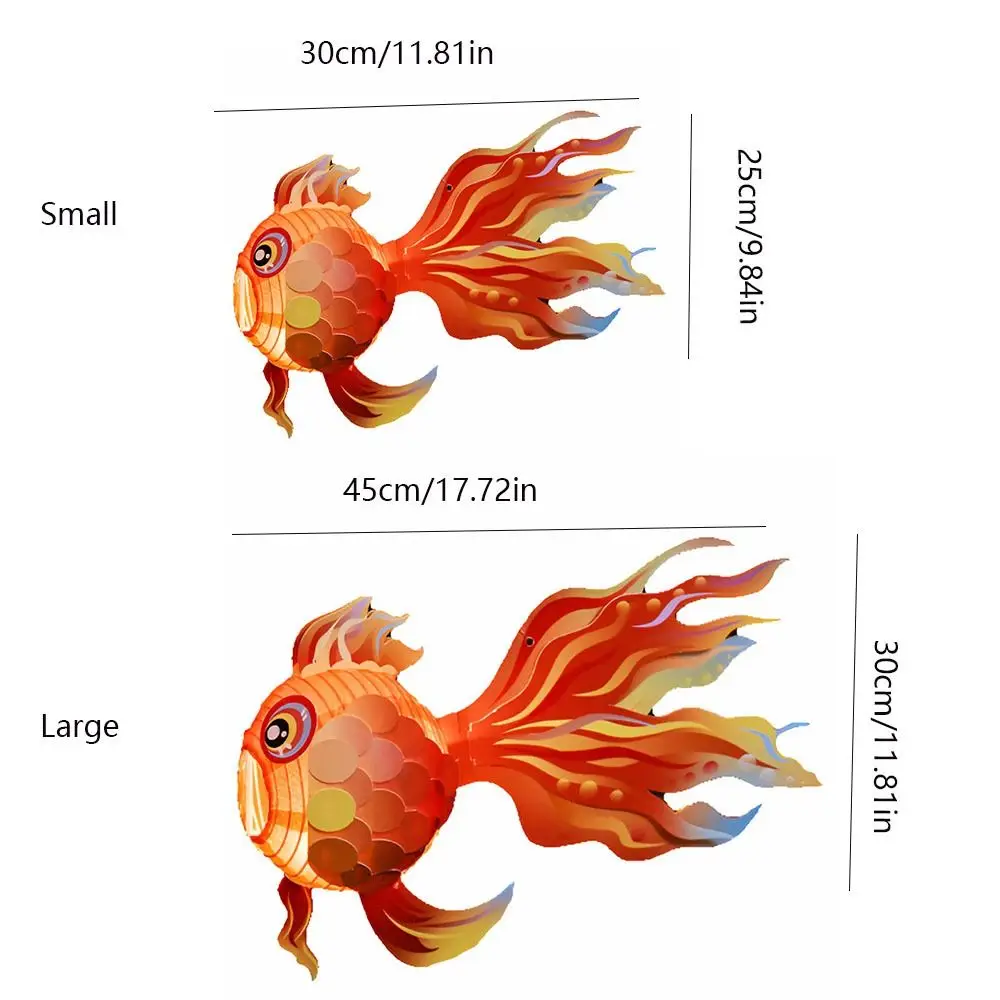 Lanterna per pesci rossi con pesci rossi appesa a lanterna luminosa per festival di metà autunno Lanterna luminosa cinese artigianale fai-da-te