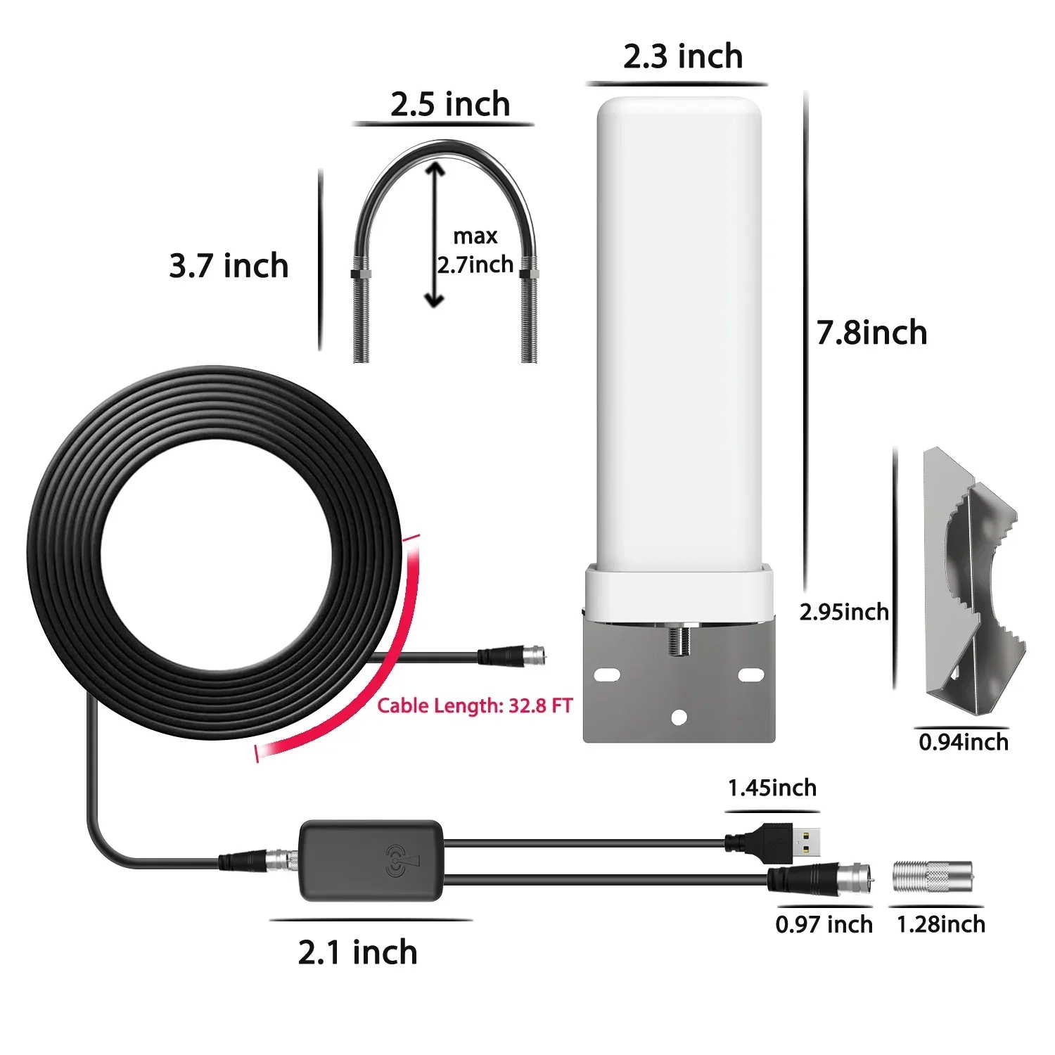 6000 Miles HDTV 1080P Outdoor HD 4K HD 1080P Digital TV Antenna 360° Signal Amplified Booster 35DBI IP66