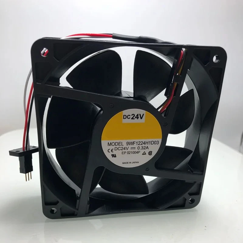 Cooling Fan 9WF1224H1D03 DC 24V 0.32A 7.68W 120*120*38mm 3wire 3pin Connector