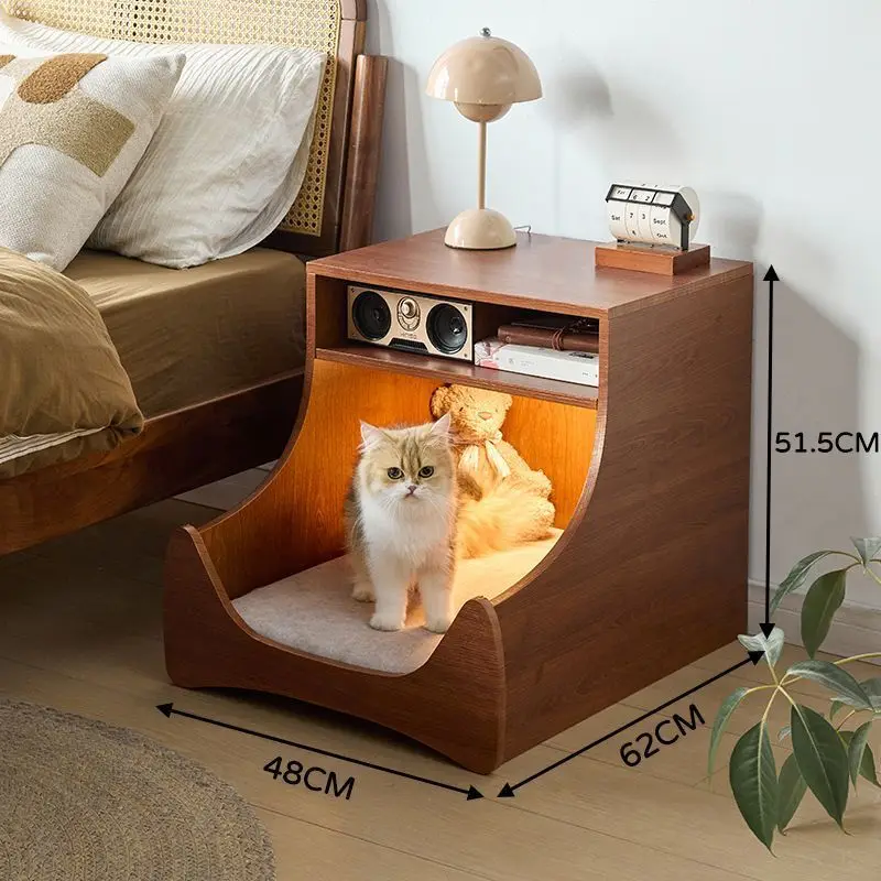 Bedside table Household bedroom Wireless charging Sensor light Locker Cat kennel People pet integrated