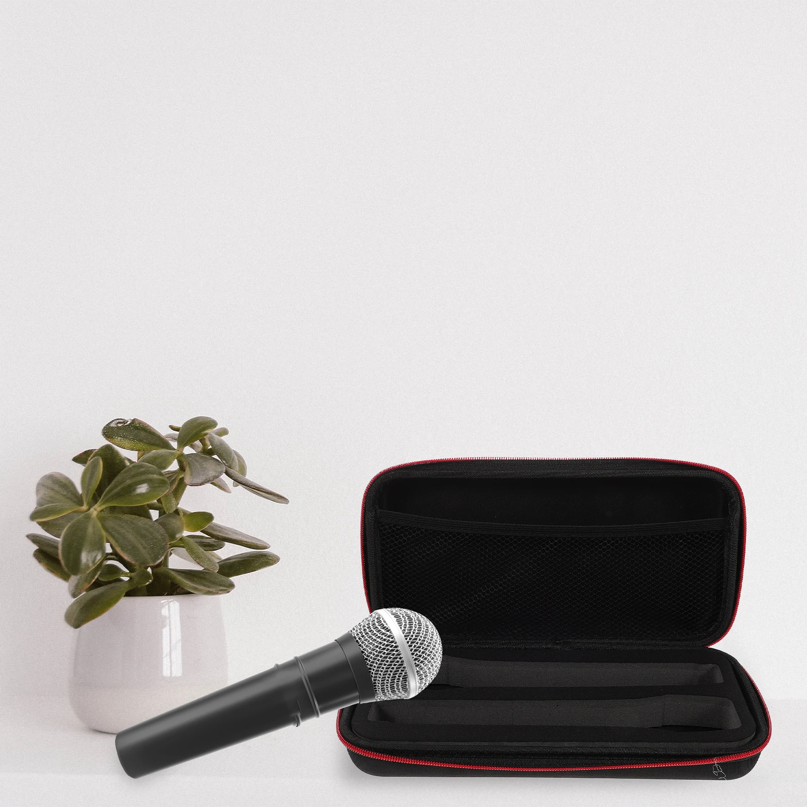 

EVA Microphone Storage Bag PU Wear Resistant Case Lightweight Large Capacity Anti Drop Pressure Waterproof Black Travel Pouch