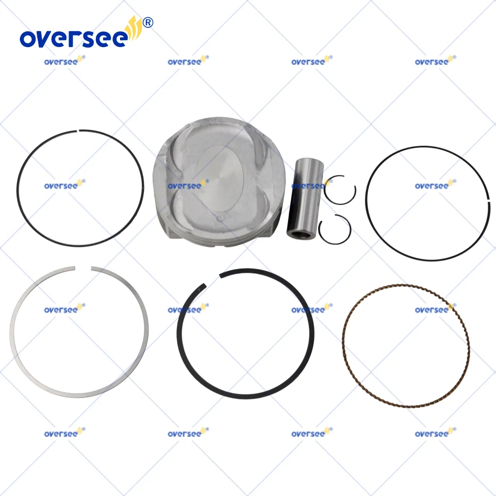 Oversee 6CE-11631 6CB-11603 Piston Set with Rings STD for Yamaha F200 225 250 300HP 4.2L V6 4-Stroke Outboard Engine