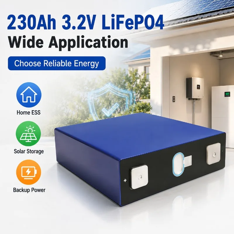 3.2V 230Ah LiFePO4 Power Cell for Home Energy Storage Outdoor Portable Power 4000+ Cycles Large Capacity Backup Storage Battery