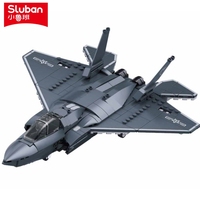 Sluban 335PCS Educational Building Blocks Set Air Force J35 Stealth Fighter Jet Model for Children Brick Children's Bricks