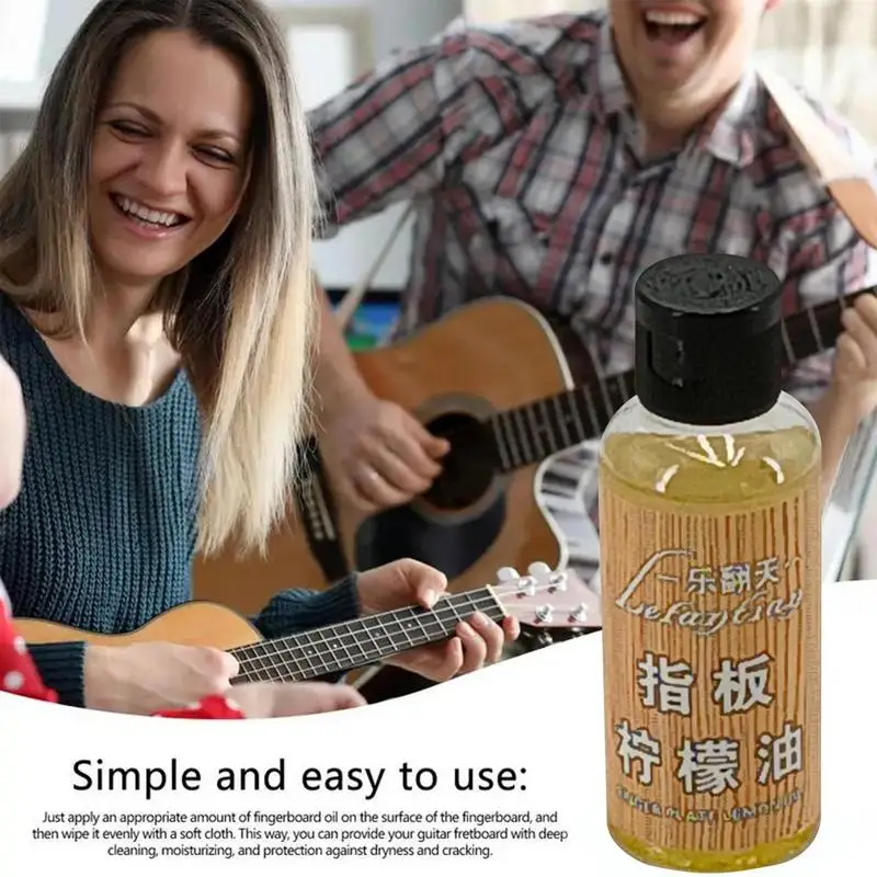 Fretboard Oil 60ML Fretboard Lemon Oil Polish Musical Instrument Cleaner Guitar Oil Fingerboard Cleaning Oil For Instrument Care