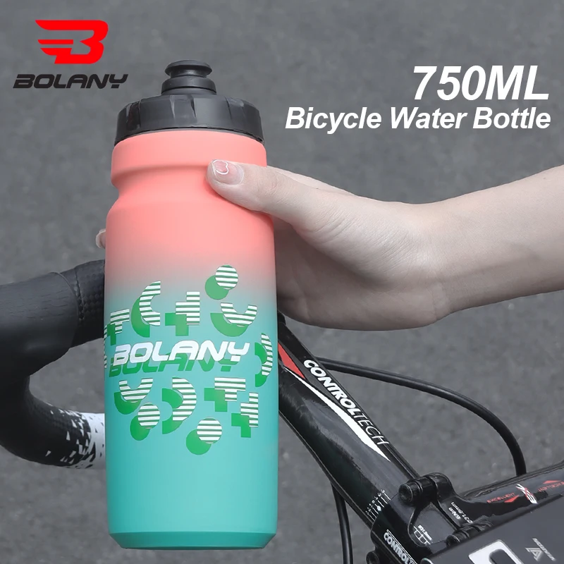 BOLANY bicycle water bottle 750ml Bicycle portable kettle gradient color bottle road bike water bottle for sports accessories