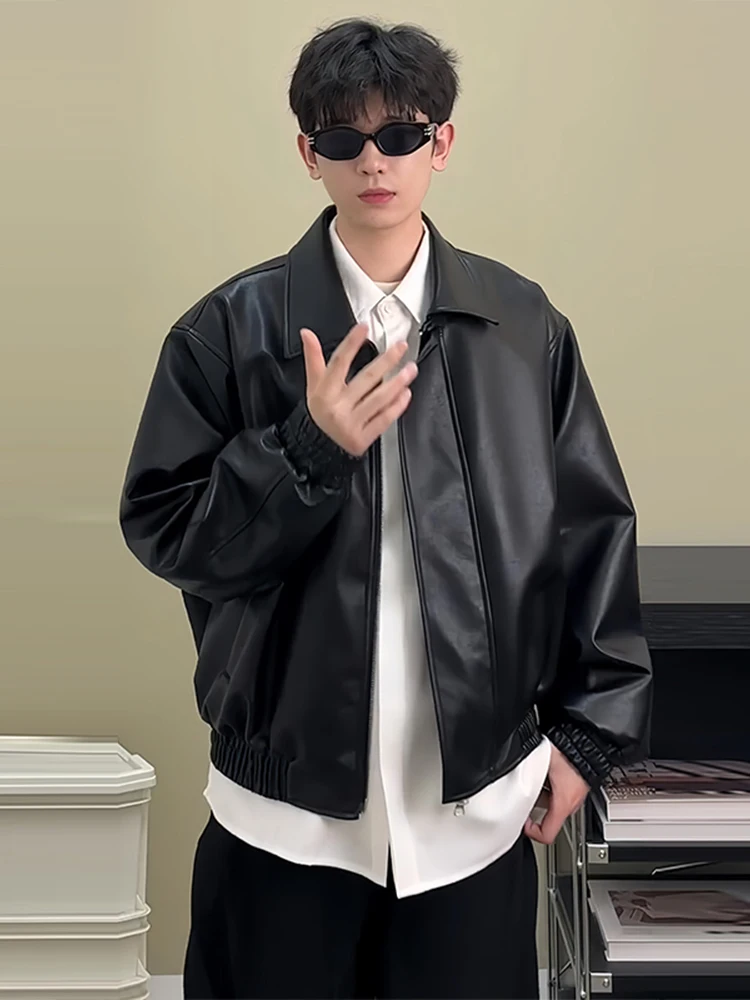 

Мужская куртка Cleanfit из искусственной кожи, свободного кроя, в стиле пилот, для мотоциклистов, молодежная, энергичная, весенняя