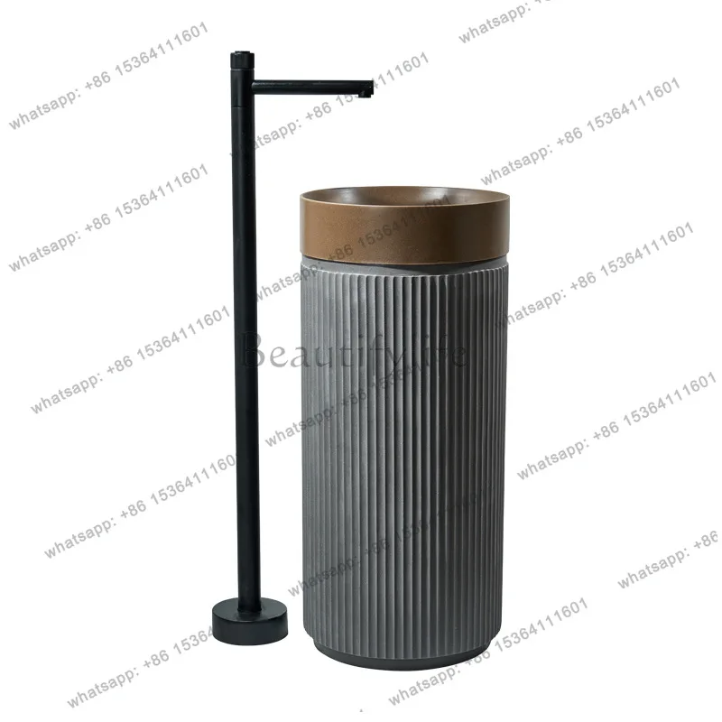 

Bathroom artificial stone column basin household vertical vertical, integrated creative washbasin