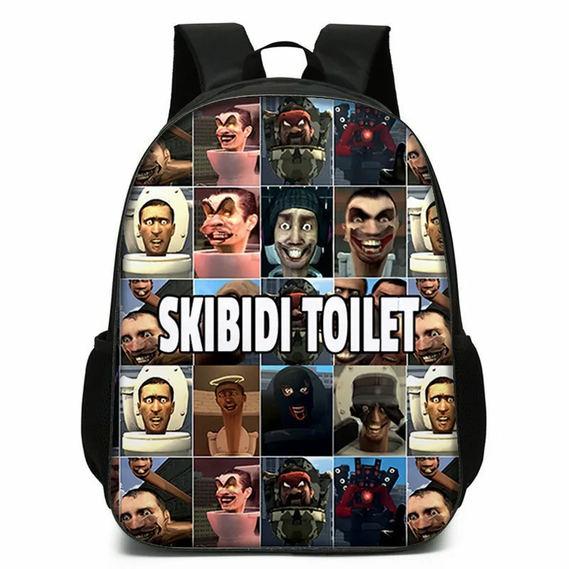 حقيبة مدرسية مطبوعة برسوم كرتونية للمرحاض من Skibidi لحقيبة الظهر الابتدائية، حقائب مدرسية كبيرة للرسوم المتحركة للأولاد والبنات، حقائب أطفال متينة