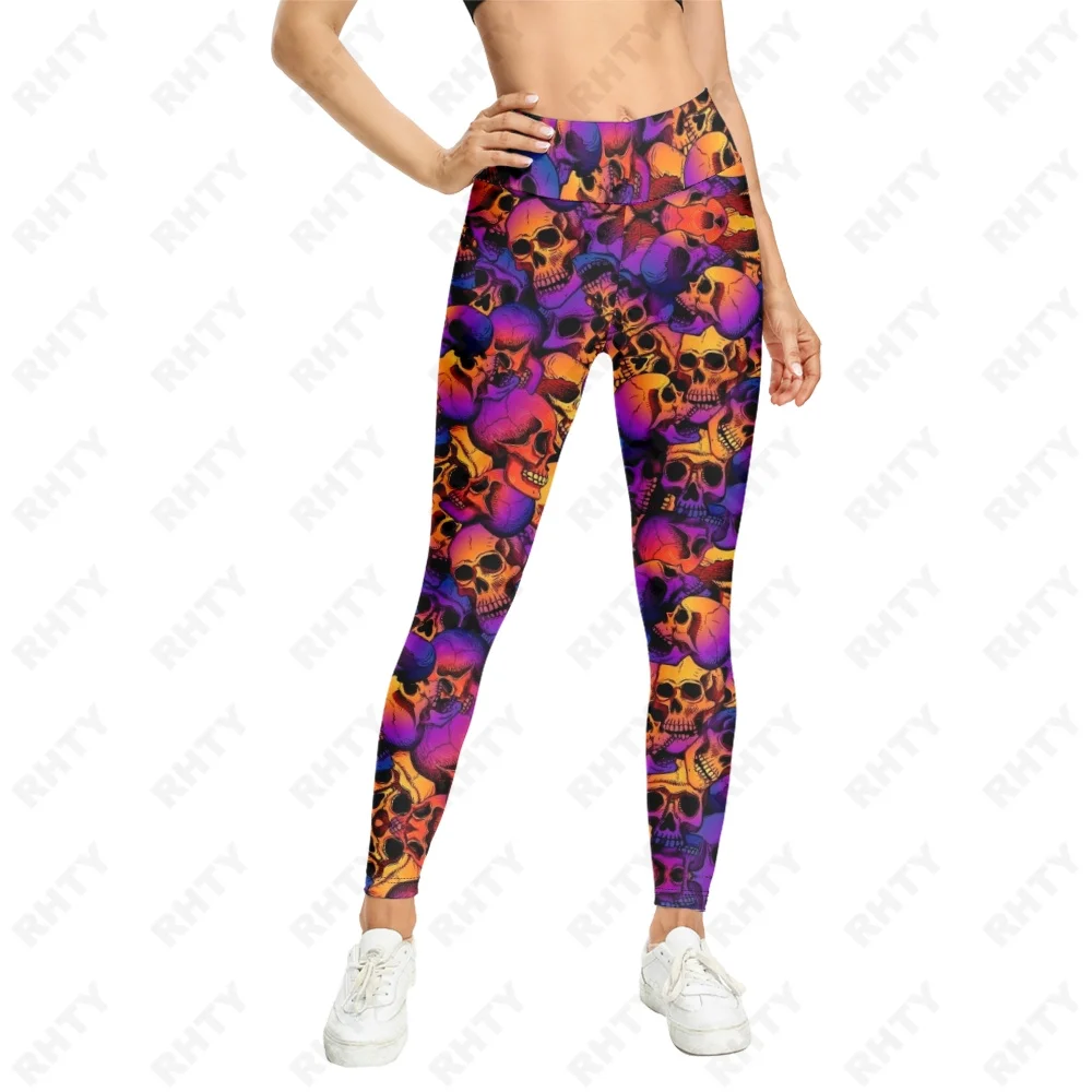 Erva daninha crânio esqueleto super macio elástico ervas daninhas 3d impressão leggings de treino fitness sexy silm legins calças de cintura alta calças femininas