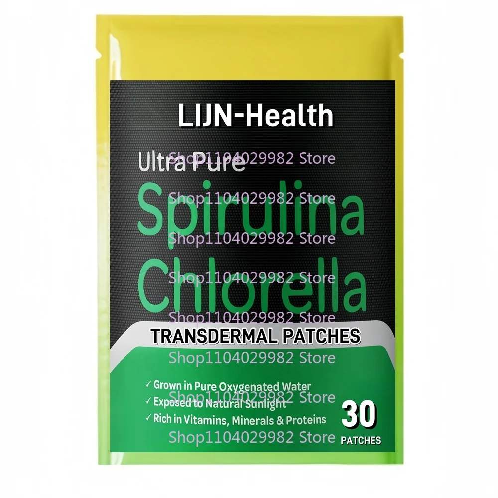 30 Patches Spirulina and Chlorella Transdermal Patches To Support Powerful Detox, Energy & A Healthy Immune System