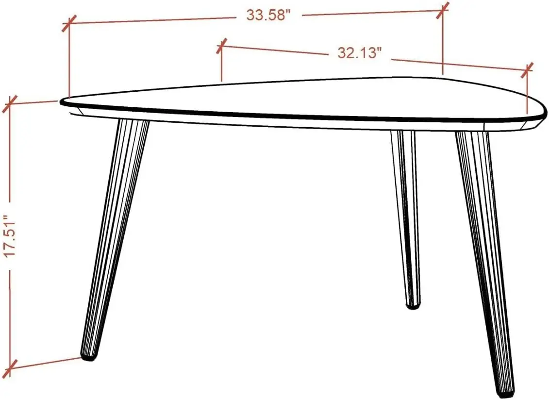 Utopia Low Triangle Coffee Table, Off Off White